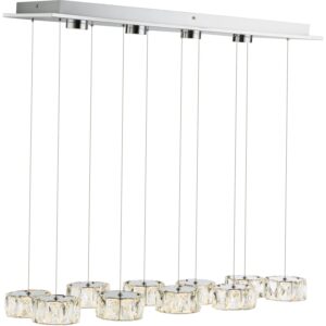 Globo LED-Pendelleuchte Amur Chrom 14-flammig