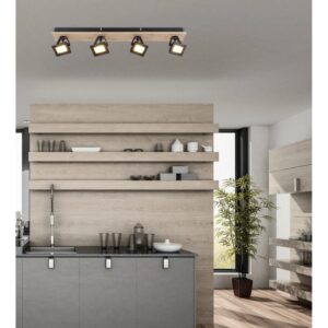 Globo LED-Strahler Joya 4-flammig Schwarz matt 660 x 80 x 110 mm