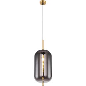 Globo Pendelleuchte Blacky I 1-flammig Ø 20 cm Messingfarben matt Rauchfarben