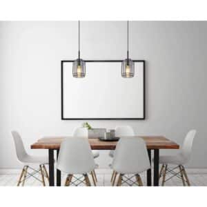 Globo Pendelleuchte Kammi 1-flammig Schwarz matt-Rauchfarben 130 x 1200 mm