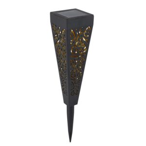 Globo Solarleuchte-Set m. Dekorativem Lichtmuster Ø 7 cm x 33 cm Schwarz 3 Stück