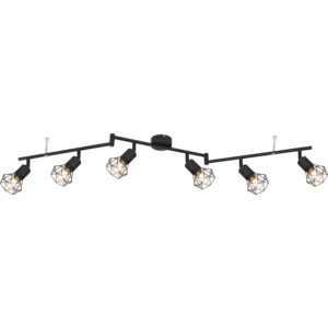 Globo Strahler Xara I 6-flammig Schwarz matt 1200 x 80 x 220 mm