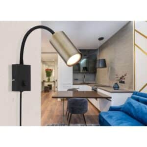 Globo Wandlampe Robby 1-flammig Schwarz matt 70 x 440 mm