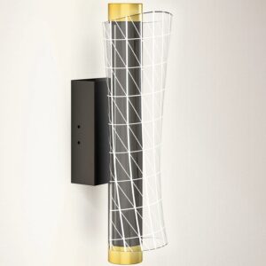 HOMCOM 2er Set Wandleuchte Innen Wandlampe mit LED Lichte Gitterdesign