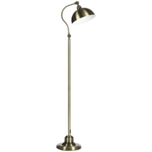 HOMCOM Stehlampe mit E27 Fassung Verstellbarem Lampenschirm 40 W Messingoptik
