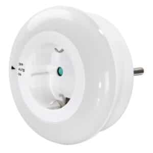 Hama LED-Nachtlicht Circle mit integrierter Steckdose Lichtsensor Weiß