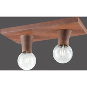 Just Light. Deckenleuchte Turn me Rost 2-flammig