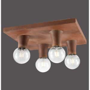 Just Light. Deckenleuchte Turn me Rost 4-flammig