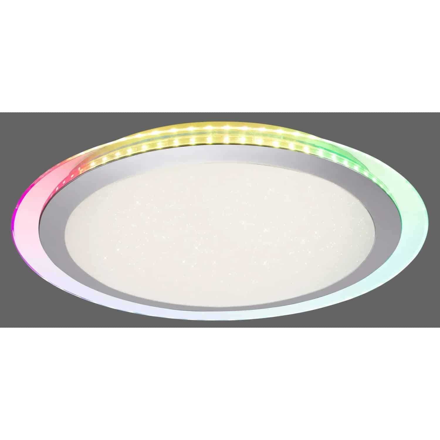 Just Light. LED-Deckenleuchte Cyba Silber CCT & RGB Ø 45 cm