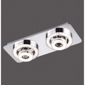 Just Light. LED-Deckenleuchte Tim Chrom 40 x 17 cm