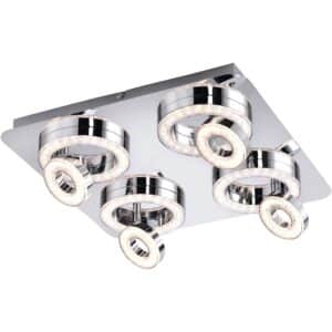Just Light. LED-Deckenleuchte Tim Chrom 40 x 40 cm
