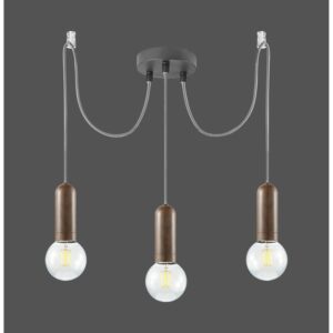 Just Light.Pendelleuchte Turn me  3-flammig Rost
