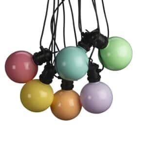 Konstsmide LED-Party-Lichterkette Globe mit Dimmer 24 V Pastell 14