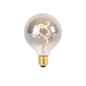 LUEDD E27 Dimmbare LED Spiralfadenlampe G95 Rauch 3W 95