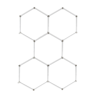 LUXULA 5er Set Hexagon LED Deckenleuchte 40W 4400lm 6500K Kaltweiß Modulare Werkstattlampe Garagenlampe Sechseckige Leuchte Weiß