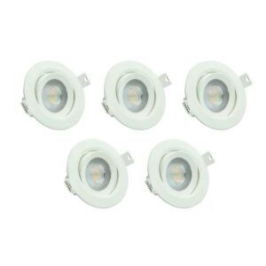 LUXULA 5er Set LED Downlight Einbauleuchte Einbauspot Schwenkbar CCT 7W 718lm IP44 Weiß