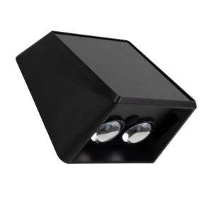 LUXULA 6er-Set Solar Wandleuchte 2-flammig Up/Down CCT Warm- Kaltweiß 3000-6500K Akku LED Außenleuchte Gartenbeleuchtung IP54 Wetterfest Schwarz
