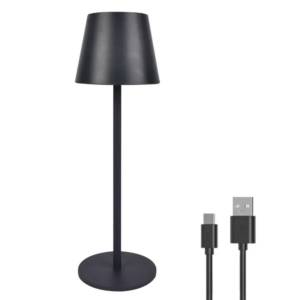 LUXULA Akku Tischlampe Kabellose Tischleuchte Dimmbar CCT Kaltweiß bis Warmweiß IP44 Schreibtischlampe USB Schwarz