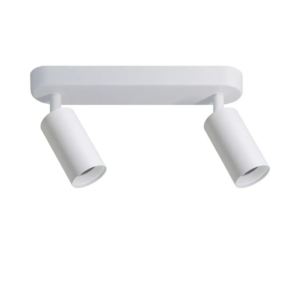 LUXULA LED Aufbauspot 2-Flammig GU10 Schwenkbar Deckenstrahler Deckenspot Akzentbeleuchtung Deckenlampe Aluminium Weiß