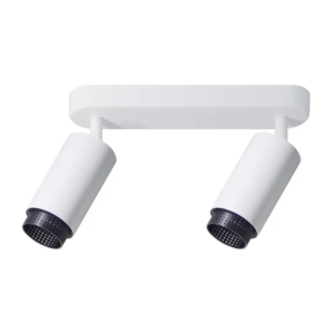 LUXULA LED Aufbauspot 2-Flammig GU10 Schwenkbar Design Deckenspot Deckenstrahler Akzentbeleuchtung Kontrast-Innenring Weiß Schwarz