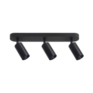LUXULA LED Aufbauspot 3-Flammig GU10 Schwenkbar Deckenstrahler Deckenspot Akzentbeleuchtung Deckenlampe Aluminium Schwarz