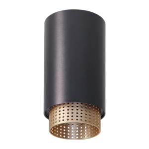 LUXULA LED Aufbauspot GU10 Design Deckenspot Deckenstrahler Akzentbeleuchtung Kontrast-Innenring Aluminium Schwarz Gold