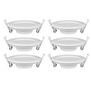 LUXULA LED Downlight Einbauspot 6er Set 6x18W 1880lm CCT 3000K 4000K 6000K Einbauleuchte Dimmbar IP44 Rund Weiß