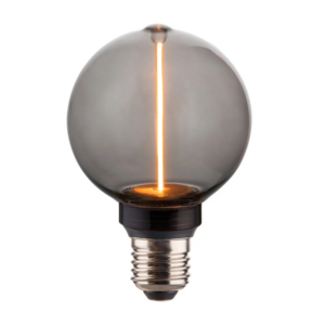 LUXULA LED Filament Leuchtmittel LINE Smoke Globe E27 Dimmbar Warmweiß Rauchglas Kugellampe