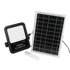 LUXULA LED Solarstrahler 2750lm 6500K Kaltweiß Mit Akku IP65 Solar-Fluter Außenstrahler Außenleuchten Garten Schwarz