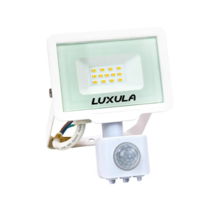 LUXULA LED Strahler mit Bewegungsmelder 10W 1000lm Fluter 3000K Warmweiß Flutlichtstrahler Slim Design Außenstrahler IP65 Wetterfest Weiß