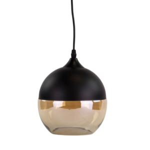 LUXULA Pendelleuchte Hängelampe Moderne Hängeleuchte Kugel Design E27 Max 60W Glas Schwarz Deckenlampe