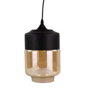 LUXULA Pendelleuchte Hängeleuchte Moderne Hängelampe Rund Design E27 Max 60W Glas Schwarz Deckenlampe
