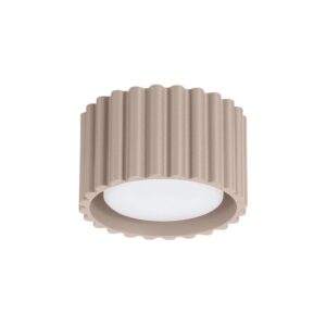 Licht-Erlebnisse Deckenspot Aufputz In Taupe Ø 10 CM Klein Rund Für GX53 Aus Aluminium