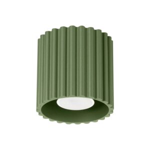 Licht-Erlebnisse Deckenspot Aufputz Ø 10 CM Klein Rund Für GX53 Grün Aus Aluminium Modern
