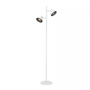 Licht-Erlebnisse Stehleuchte Weiß 138 CM Hoch Klein 2-Flammig Schwenkbar Metall GU10