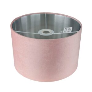 Licht-Erlebnisse Stoffschirm Rund Ø 28 cm E27 E14 Samt In Rosa Silber Für Hängelampen