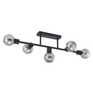 Lindby Deckenlampe Biscala 9627870 Retro Vintage Antik in Schwarz aus Metall 5-flammig E14 Wohnzimmerleuchte