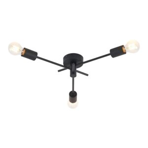 Lindby Deckenlampe Cerros 9639301 Modern in Schwarz aus Metall 3-flammig E27 Wohnzimmerleuchte