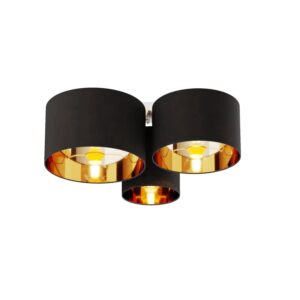 Lindby Deckenlampe Laurenz 9626901 Modern in Schwarz aus Textil 3-flammig E27 Wohnzimmerleuchte