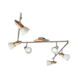 Lindby Deckenlampe Marena 9620556 Landhaus Vintage Rustikal aus Metall 6-flammig E14 Flurleuchte