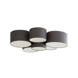 Lindby Deckenlampe Maureka 10001096 Modern in Schwarz aus Textil 6-flammig E27 Wohnzimmerleuchte