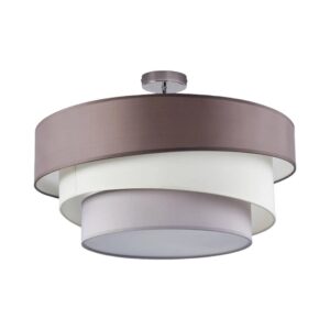 Lindby Deckenlampe Melia 9639031 Modern in Alu aus Textil 3-flammig E27 Wohnzimmerleuchte