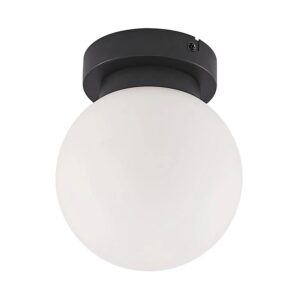 Lindby Deckenlampe Tavino 9628100 Spritzwassergeschützt Modern in Schwarz aus Metall 1-flammig E14 Wohnzimmerleuchte