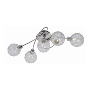 Lindby Deckenlampe Ticino 9620782 Modern in Chrom aus Metall 5-flammig G9 Flurleuchte