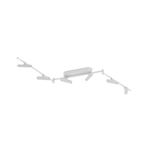 Lindby LED Deckenlampe Eldrin 10029268 Dimmbar Modern in Weiß aus Metall 6-flammig Wohnzimmerleuchte