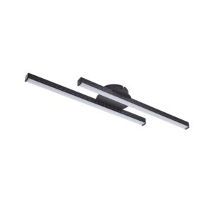 Lindby LED Deckenleuchte Aurendor 10018688 Modern in Schwarz aus Aluminium 2-flammig Wohnzimmerleuchte