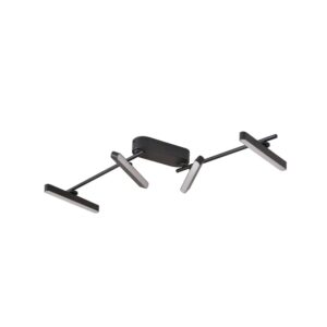 Lindby LED Deckenleuchte Eldrin 10025816 Modern in Schwarz aus Metall 4-flammig Wohnzimmerleuchte