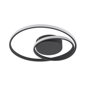 Lindby LED Deckenleuchte Emisua 8032353 Dimmbar mit Leselampe Modern in Schwarz aus Aluminium 1-flammig Wohnzimmerleuchte