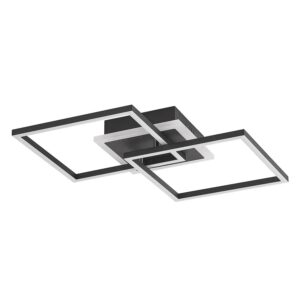 Lindby LED Deckenleuchte Fjardo 8032345 Dimmbar mit Leselampe Modern in Schwarz aus Aluminium 1-flammig Wohnzimmerleuchte