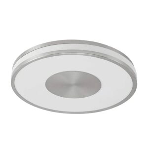 Lindby LED Deckenleuchte Fjella 9627469 Dimmbar mit Leselampe Modern in Alu aus Metall 1-flammig Wohnzimmerleuchte